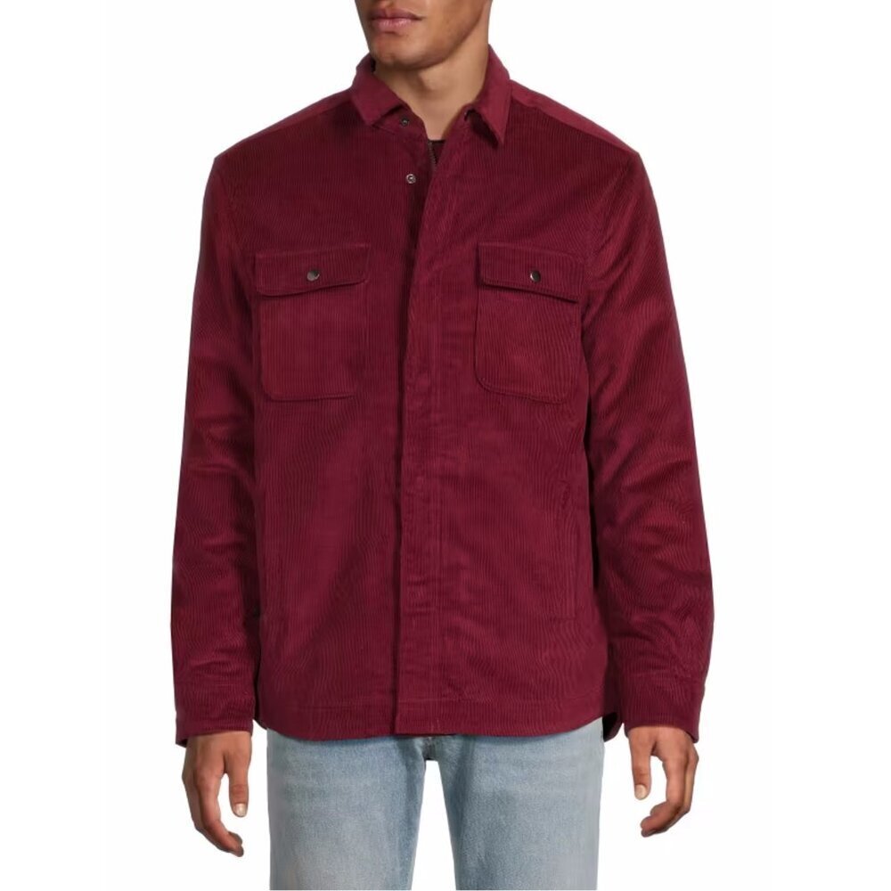 NWT New $298 Robert Graham Corduroy Shirt Burgundy Jacket Size M